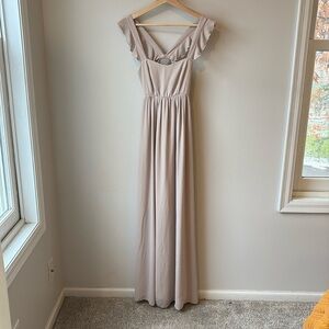 Show me your Mumu dress. Size XS. Worn once. Color: nude.